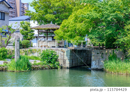 初夏の柳川城堀水門 福岡県柳川市 初夏の柳川城堀水門 福岡県柳川市 115784429