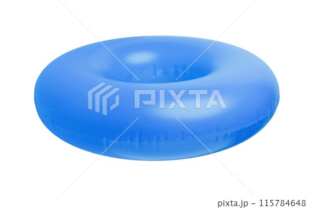 Blue swim ring on isolated background. 3d render. Blue swim ring on isolated background. 3d render. 115784648