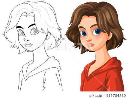 Young Woman in Red Hoodie Young Woman in Red Hoodie 115784880