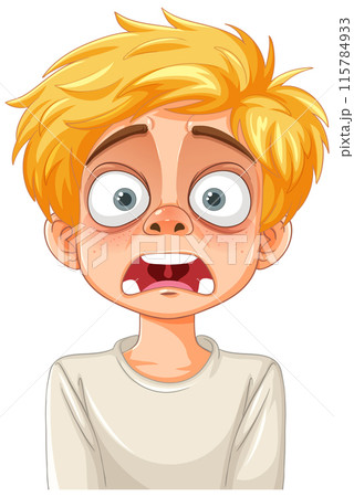 Surprised Boy with Blonde Hair Surprised Boy with Blonde Hair 115784933