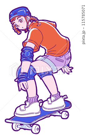 スケートボードをする女の子 115785071