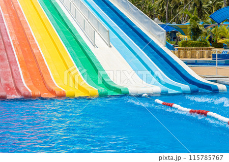 Water Slider, Siam Amazing Park. Water Park Funny Happy activity fresh cool in Summer season. 115785767