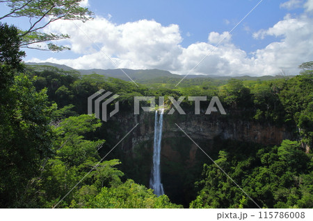 インド洋の貴婦人とも称される島国モーリシャス　西部のブラックリバー県シャマレル村にあるシャマレルの滝 115786008