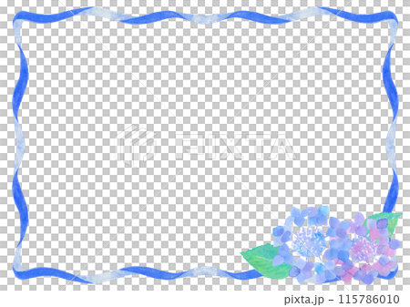 水彩で描いた紫陽花のフレーム 03 水彩で描いた紫陽花のフレーム 03 115786010