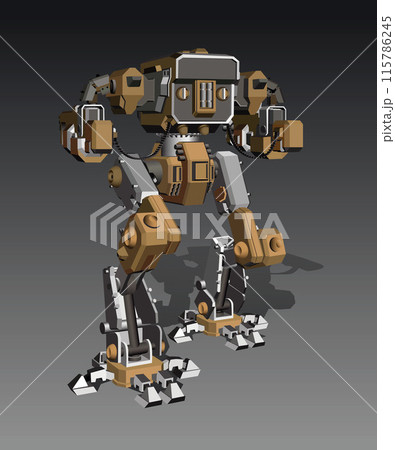 Large walking robot playful design. Vector. 115786245