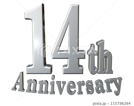 3DCG文字「14th Anniversary/14周年」シルバー,銀 3DCG文字「14th Anniversary/14周年」シルバー,銀 115786264