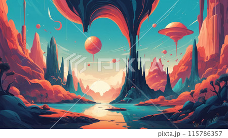 surreal fantasy background in soft colors surreal fantasy background in soft colors 115786357