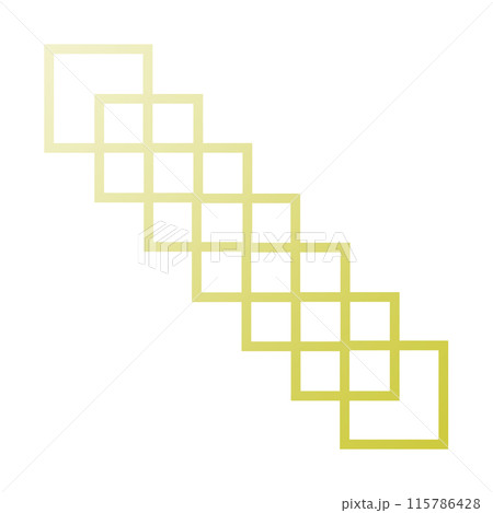 重ねた正方形（黄色） 115786428