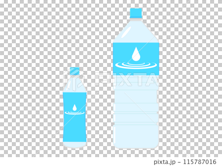 500mlペットボトルの水と2リットルのペットボトルの水 115787016