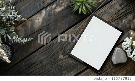 画面の白いタブレットです。Generative AI 画面の白いタブレットです。Generative AI 115787915