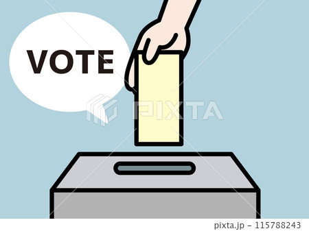 投票箱に投票する様子のベクターイラスト 投票箱に投票する様子のベクターイラスト 115788243