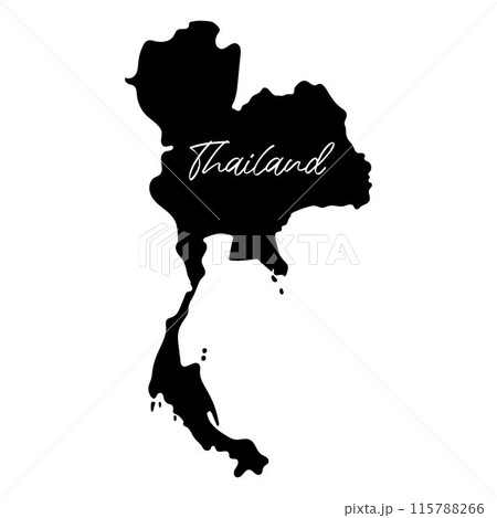 Black Silhouette of a Thailand Country Map Black Silhouette of a Thailand Country Map 115788266