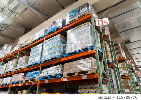 多摩境通りのコストコ　巨大な棚で陳列　多摩境駅の東口　京王相模原線　東京都町田市 115788776