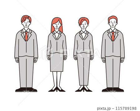 スーツの男女4人セット 115789198