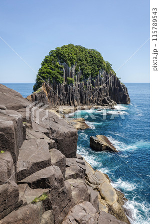 断崖絶壁から望む、断崖、絶景　楯が崎 115789543