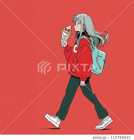 クレープを食べる少女 クレープを食べる少女 115789825