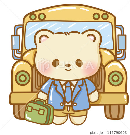 Hand drawn illustration kawaii bear back to school Doodle cute anima 115790698