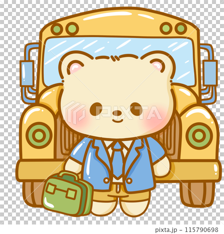 Hand drawn illustration kawaii bear back to school Doodle cute anima 115790698