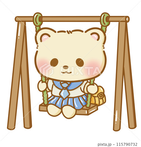 Hand drawn illustration kawaii bear back to school Doodle cute anima 115790732