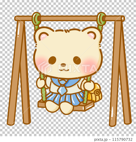 Hand drawn illustration kawaii bear back to school Doodle cute anima 115790732