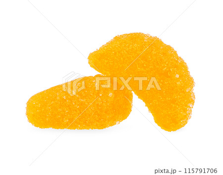 Jelly orange snack isolated on white background. Jelly orange snack isolated on white background. 115791706