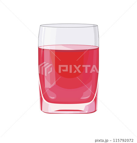 Full glass of pink red juice. Isolated vector summer drink for flat design Full glass of pink red juice. Isolated vector summer drink for flat design 115792072