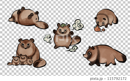 ゆるいタヌキのセット 115792172