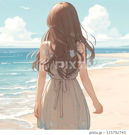 海を眺める女性 115792743