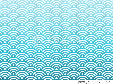 青海波模様青色青緑色の背景 115792797