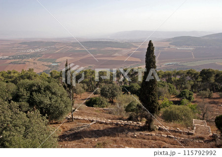 Holy Land view from Basilica of the Transfiguration, Mount Tabor, Israel Holy Land view from Basilica of the Transfiguration, Mount Tabor, Israel 115792992