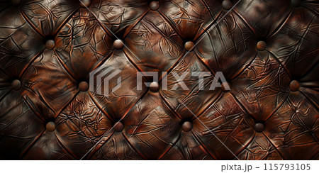 brown leather texture. sofa upholstery 115793105