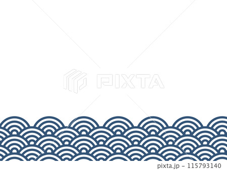 波のある青海波の背景　 115793140