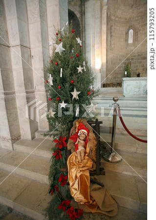 Newborn Jesus, Church of St. Anne, 12th century Crusader Church, Bethesda, Jerusalem, Israel 115793205