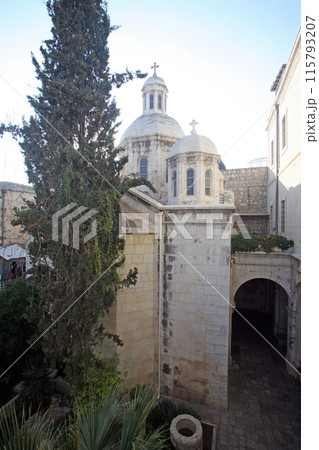 The Church of the Condemnation and Imposition of the Cross, Via Dolorosa, second station of the cross, in the old city of Jerusalem, Israel 115793207