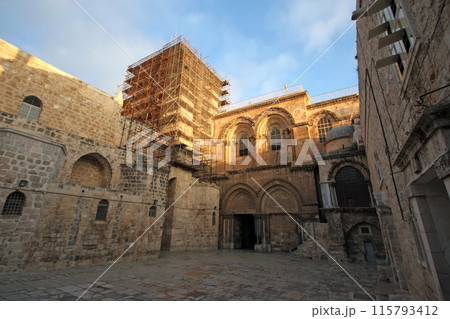 Church of the Holy Sepulcher in Jerusalem, site of the crucifixion and tomb of Jesus Christ, Israel Church of the Holy Sepulcher in Jerusalem, site of the crucifixion and tomb of Jesus Christ, Israel 115793412