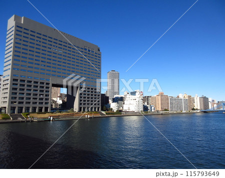 東京都中央区日本橋箱崎町にある「Daiwaリバーゲートと隅田川」 東京都中央区日本橋箱崎町にある「Daiwaリバーゲートと隅田川」 115793649