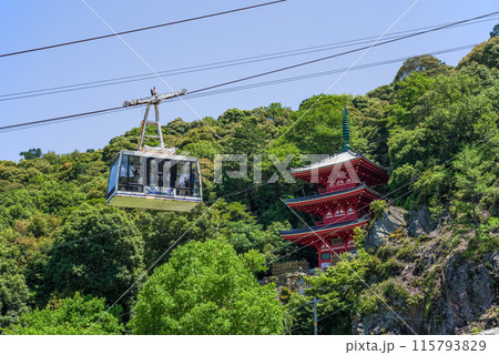 金華山ロープウェーと三重塔 金華山ロープウェーと三重塔 115793829