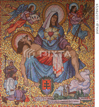 Icon of Madonna and the Child, gift from Slovakia in the Basilica of the Annunciation, Nazareth, Israel 115794724