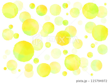 水彩　水玉　レモンイエロー　イエロー　イメージ　背景 115794972