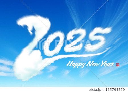 青空に浮かぶ雲　2025年度年賀状素材 115795220