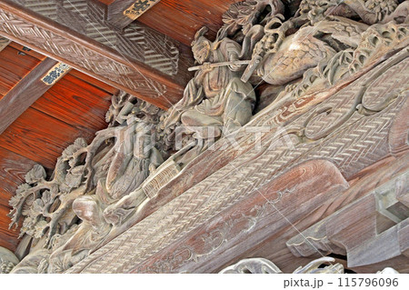 箭弓稲荷神社の拝殿の彫刻【埼玉県東松山市】 箭弓稲荷神社の拝殿の彫刻【埼玉県東松山市】 115796096