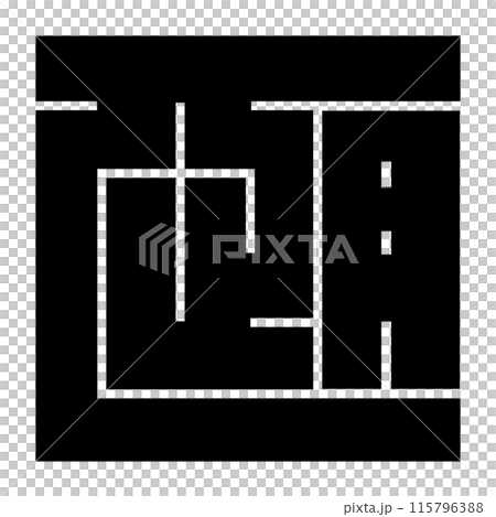 家紋です。角字という種類です。恒の形です。 115796388