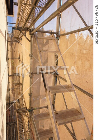 外壁塗装 屋根塗装 足場 養生シート 鋼管 外壁塗装 屋根塗装 足場 養生シート 鋼管 115796726