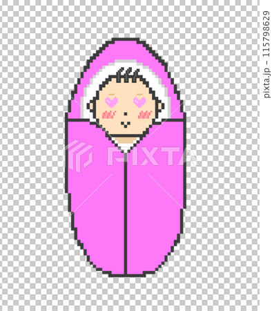 惚れる赤ちゃん_ドット絵(ピンク) 惚れる赤ちゃん_ドット絵(ピンク) 115798629