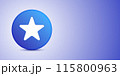 Blue badge star icon on gradient background, vector banner with copy space. 115800963