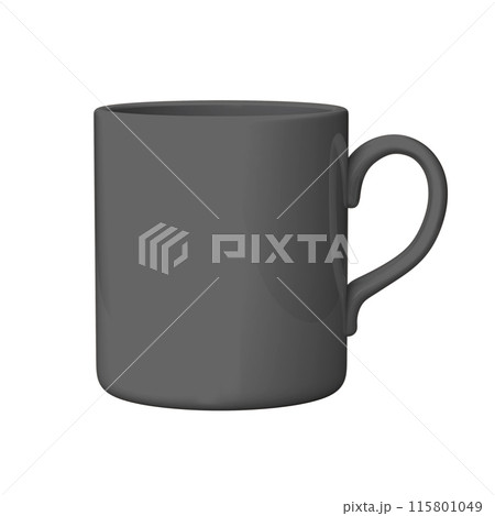 Black coffee or tea mug, 3D illustration 115801049