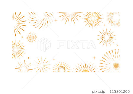Fireworks set of icons, symbols. Celebration, winner, New year party, anniversary poster and banner 115801200