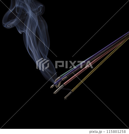 Burning indian or thai incense aroma sticks variety Burning indian or thai incense aroma sticks variety 115801258