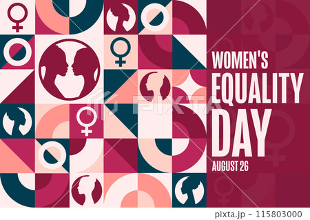 Women's Equality Day. August 26. Holiday concept. Template for background, banner, card, poster with 115803000