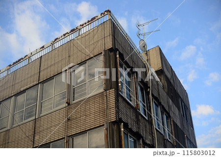 海辺のレトロなビルの外壁-3 海辺のレトロなビルの外壁-3 115803012